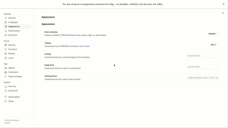 ZYRAXON agent screenshot 2