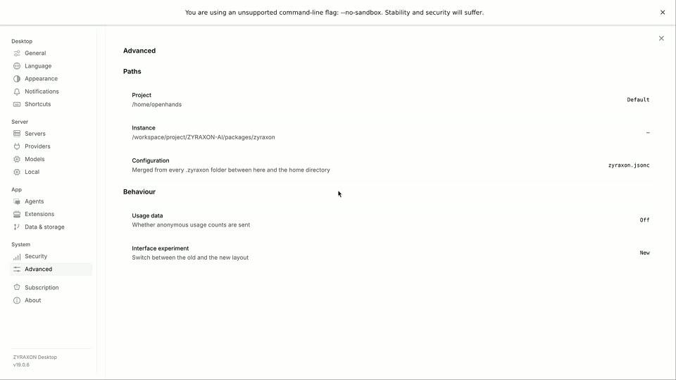 ZYRAXON agent screenshot 3